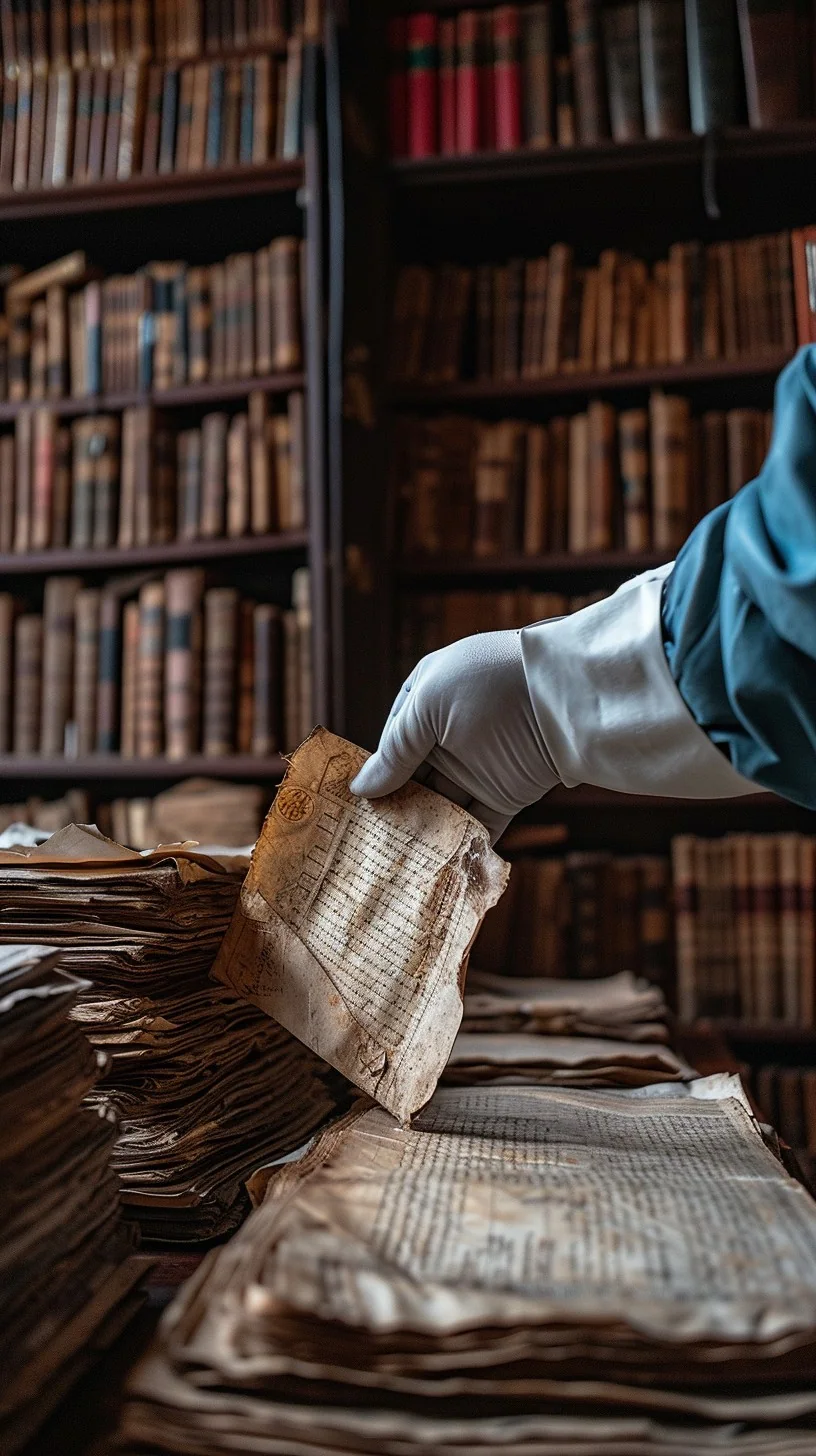 A scholar carefully examining an illuminated manuscript