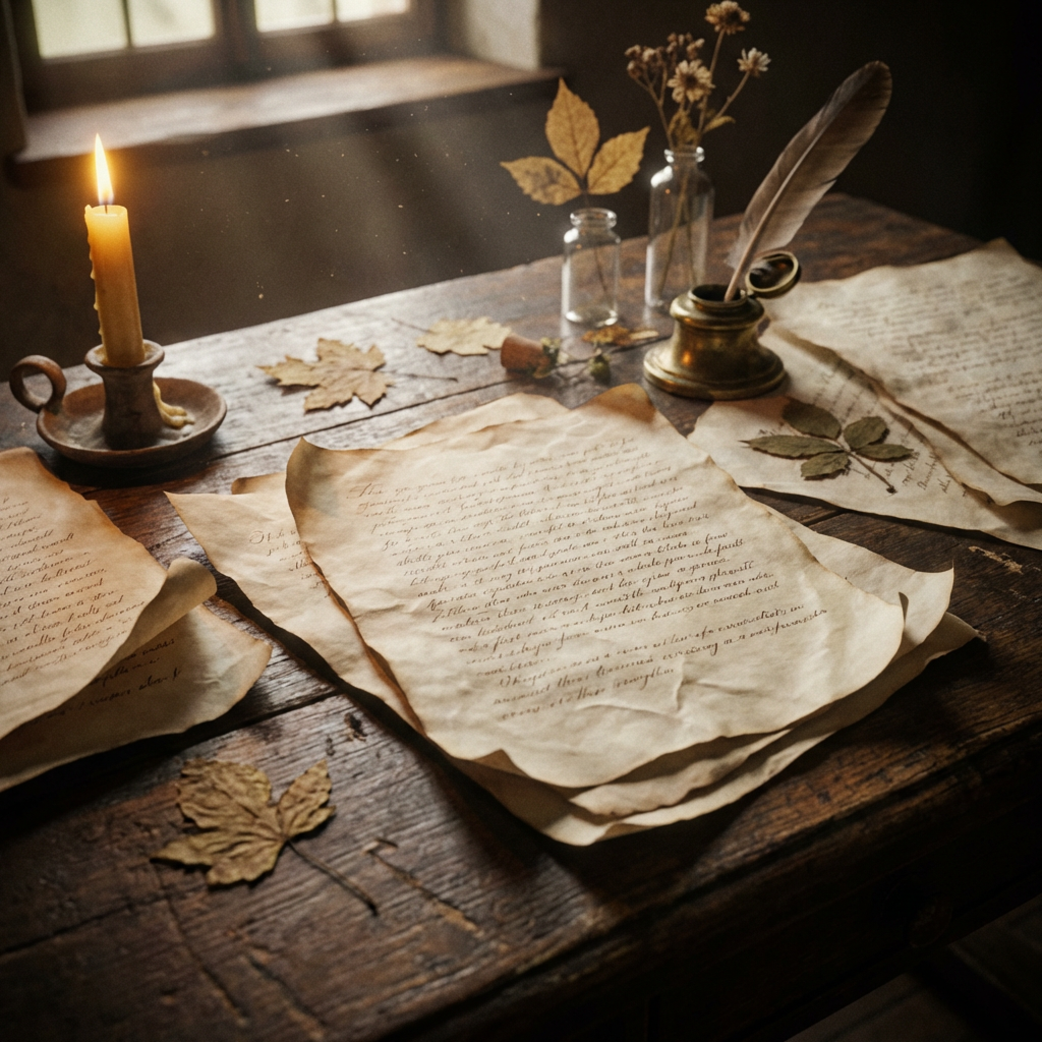 Detail of manuscripts and scholarly notes