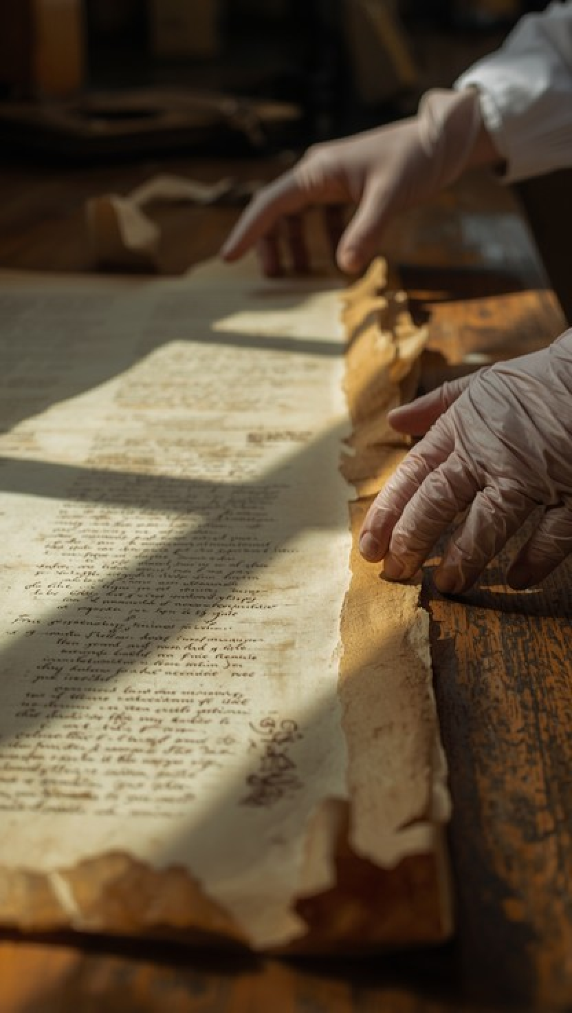 Careful scholarly examination of a historic manuscript